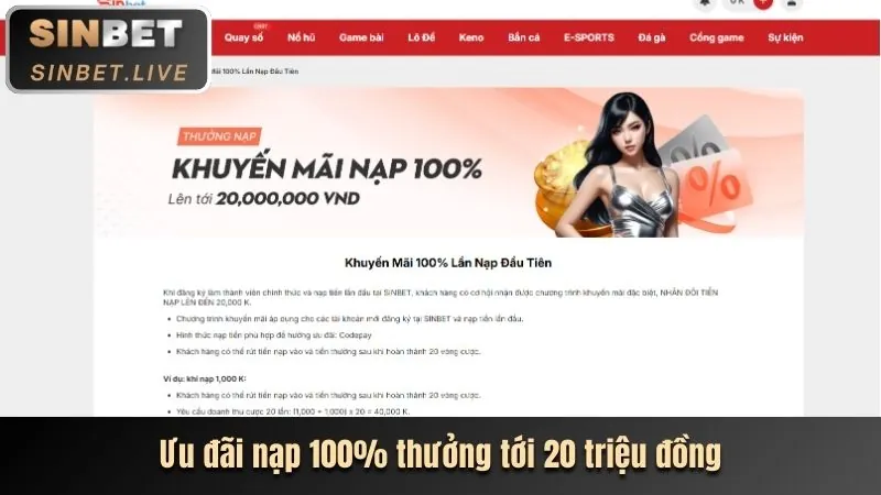 Người chơi nhận tiền thưởng chào mừng từ SC880